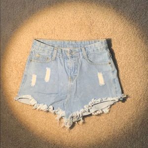 Ripped Denim Shorts